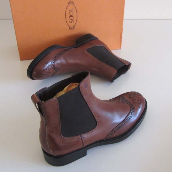 new TOD\'S Chelsea perforations wingtip boots 6.5 / 7.5 US main image 7